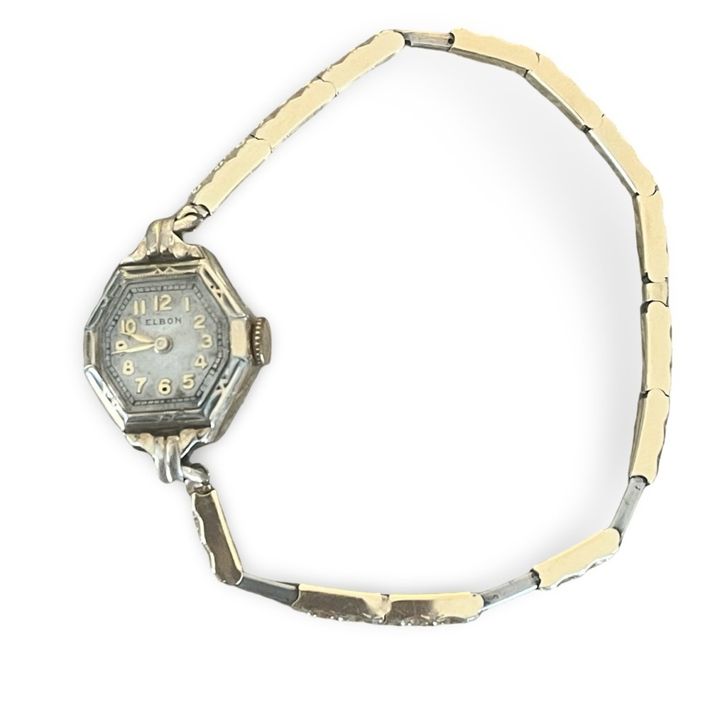 Art Deco Elbon Watch 14 Karat Gold Filled Top Band and Front Watch Case - Picture 1 of 7